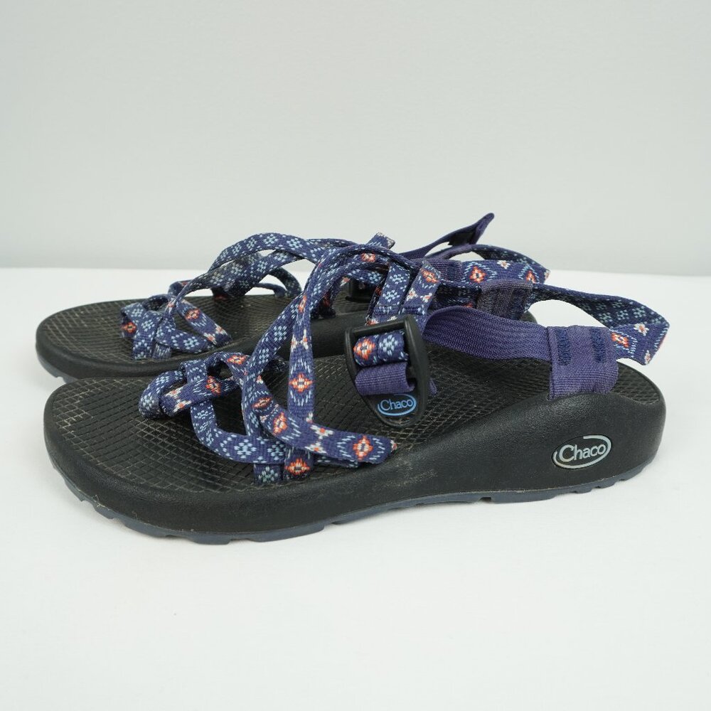 Chaco Performance Footwear Navy Blue and Pink Strappy Sandals Size 8